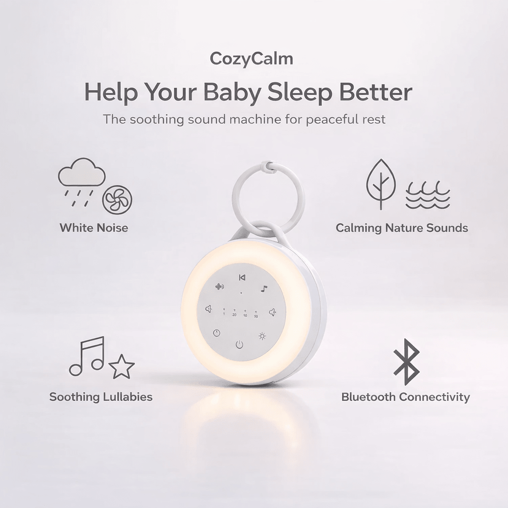 CozyCalm™ Portable Baby Sleep Sound Machine with Night Light & Bluetooth - Elvelin baby sleep