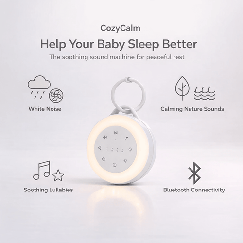 CozyCalm™ Portable Baby Sleep Sound Machine with Night Light & Bluetooth - Elvelin baby sleep