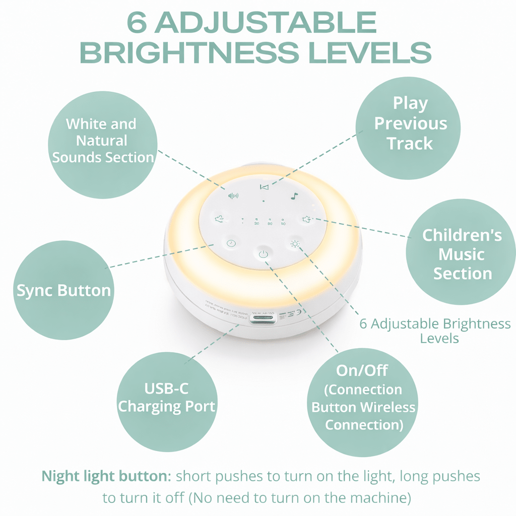 CozyCalm™ Portable Baby Sleep Sound Machine with Night Light & Bluetooth - Elvelin baby sleep