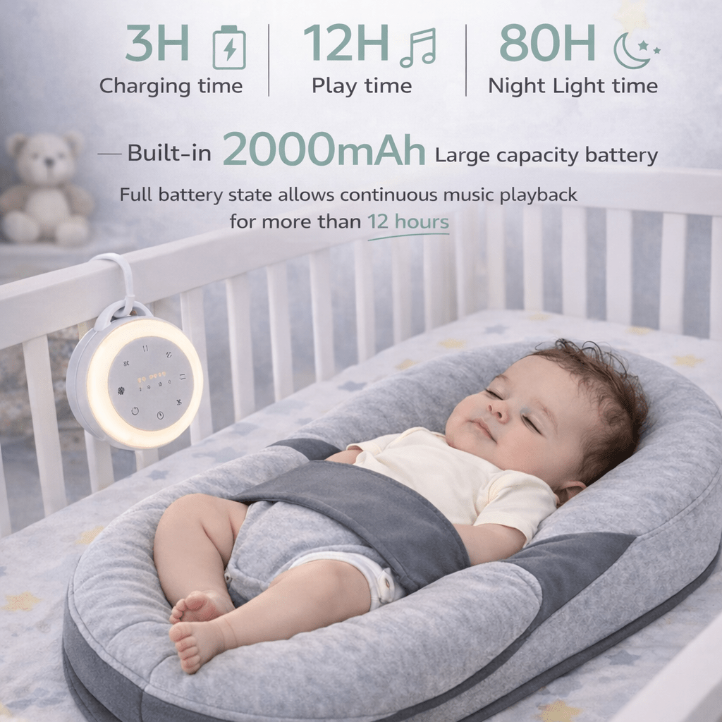 CozyCalm™ Portable Baby Sleep Sound Machine with Night Light & Bluetooth - Elvelin baby sleep