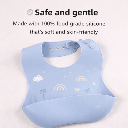 CozyCatch Soft Silicone Waterproof Baby Bib - Elvelin