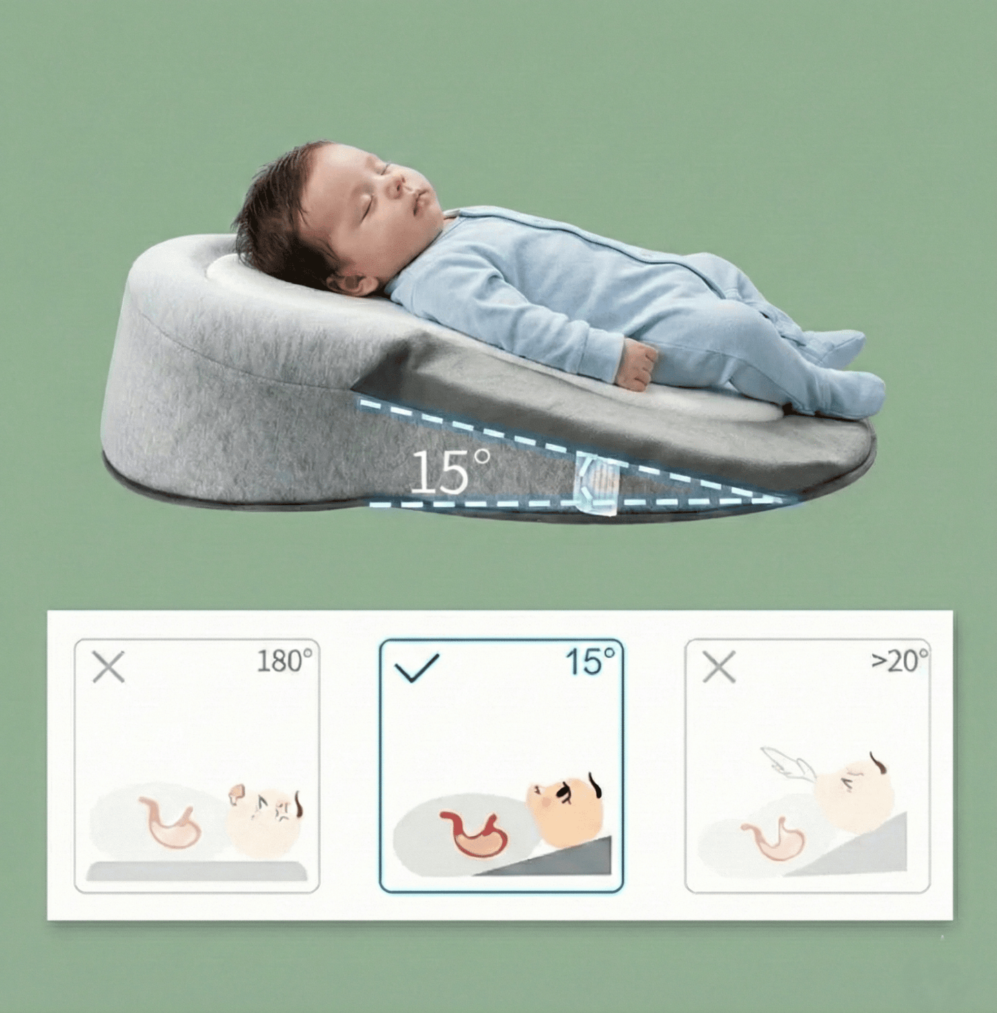 CozyNest™ Anti Reflux & Colic Baby Cradle - Elvelin baby sleep